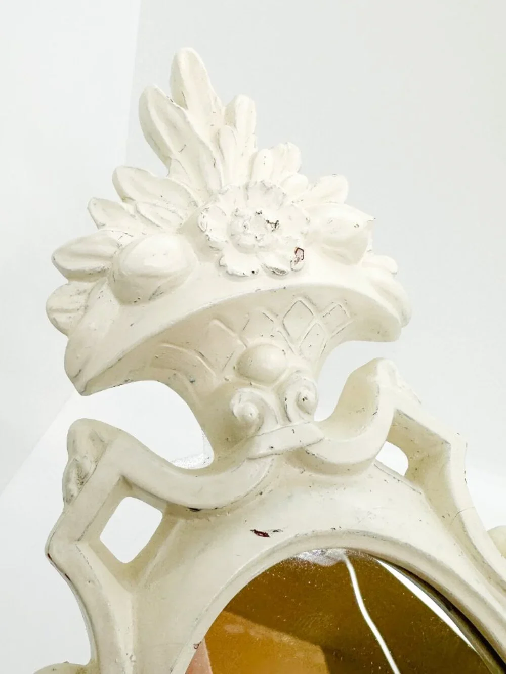 Vtg Rococo Baroque Wall Mirror Shabby Chic Distressed Romantic Goth Whimsigoth